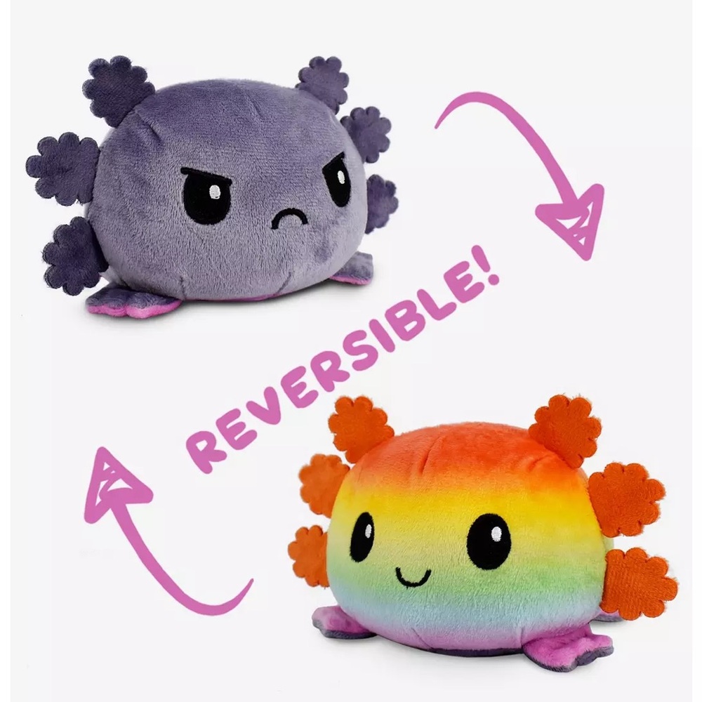 Tee Turtle Reversible Rainbow & Grey Axolotl Plushie